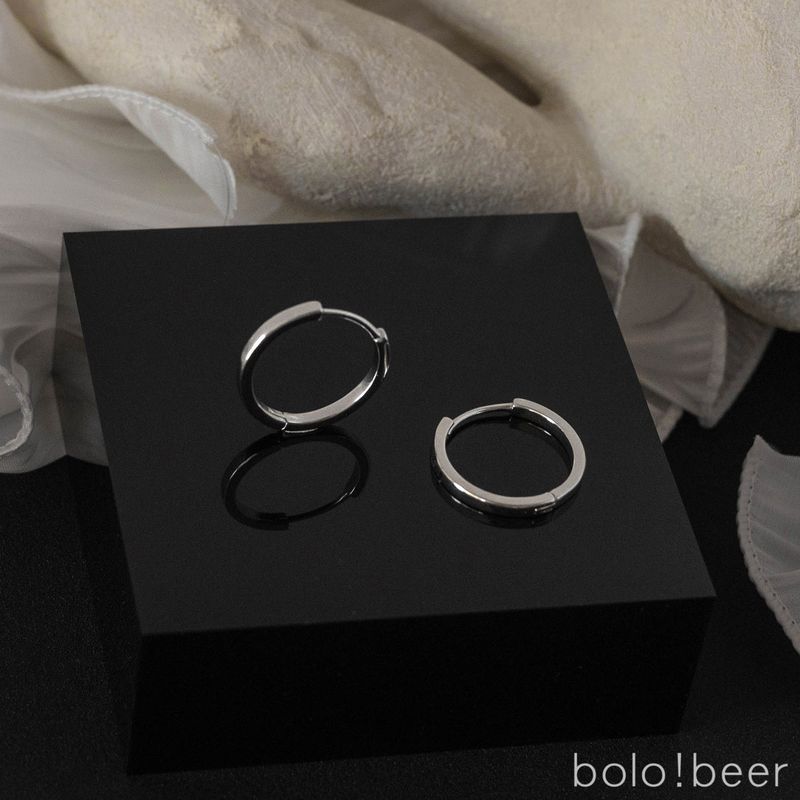 Niche Style Bolo Cold Feeling Glossy Earrings Female Circle A Pair of Glossy Hoop Earrings