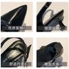 French Lacquer Leather Baotou Sandals for Women 2025 Summer New Versatile Fine Heel Pointed High Heels Mary Jane Shoes Slides 43