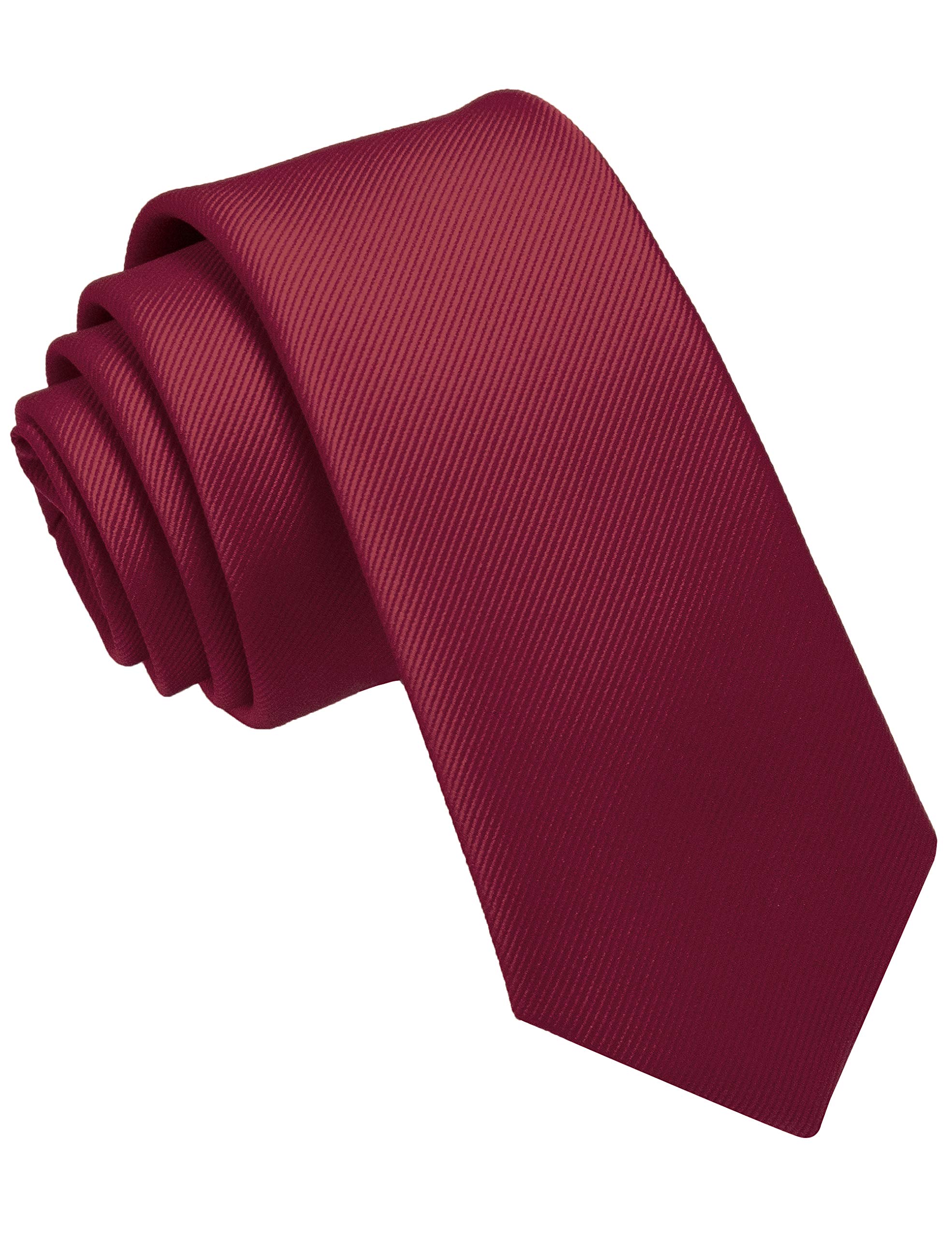 [JEMYGINS] Men s Burgundy Wine Red Tie, Extra Narrow Tie, Skinny Tie, 6cm Wide, Slim, for Young Men, Washable