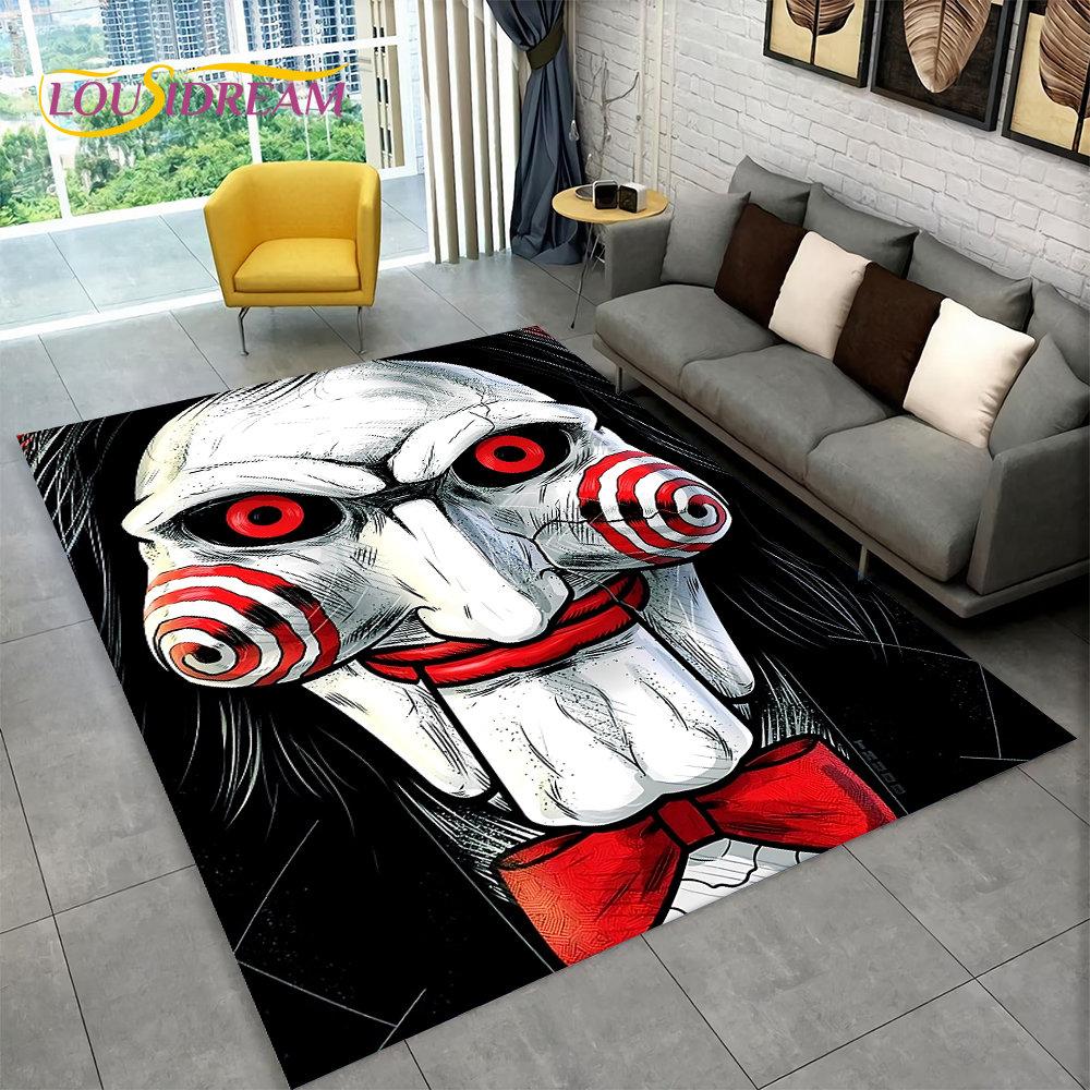 Horrorfilm-Charakter Chucky Saw Cartoon-Teppich, Teppich für Wohnzimmer, Schlafzimmer, Sofa, Fußmatte, Dekoration, rutschfeste Bodenmatte