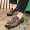 Fashion Luxury Men Business Loafers Men Comfortable Breathable Brand Leather Shoes British Business Office Travel Shoes Men Sizes 38-47