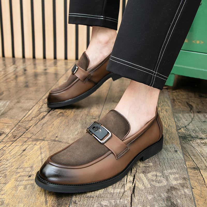 Fashion Luxury Men Business Loafers Men Comfortable Breathable Brand Leather Shoes British Business Office Travel Shoes Men Sizes 38-47