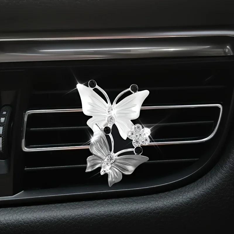 Car Air Conditioning Outlet Perfume Decoration Clip Dual-color Double Butterfly Car Interior Air Purification Decoration Clip