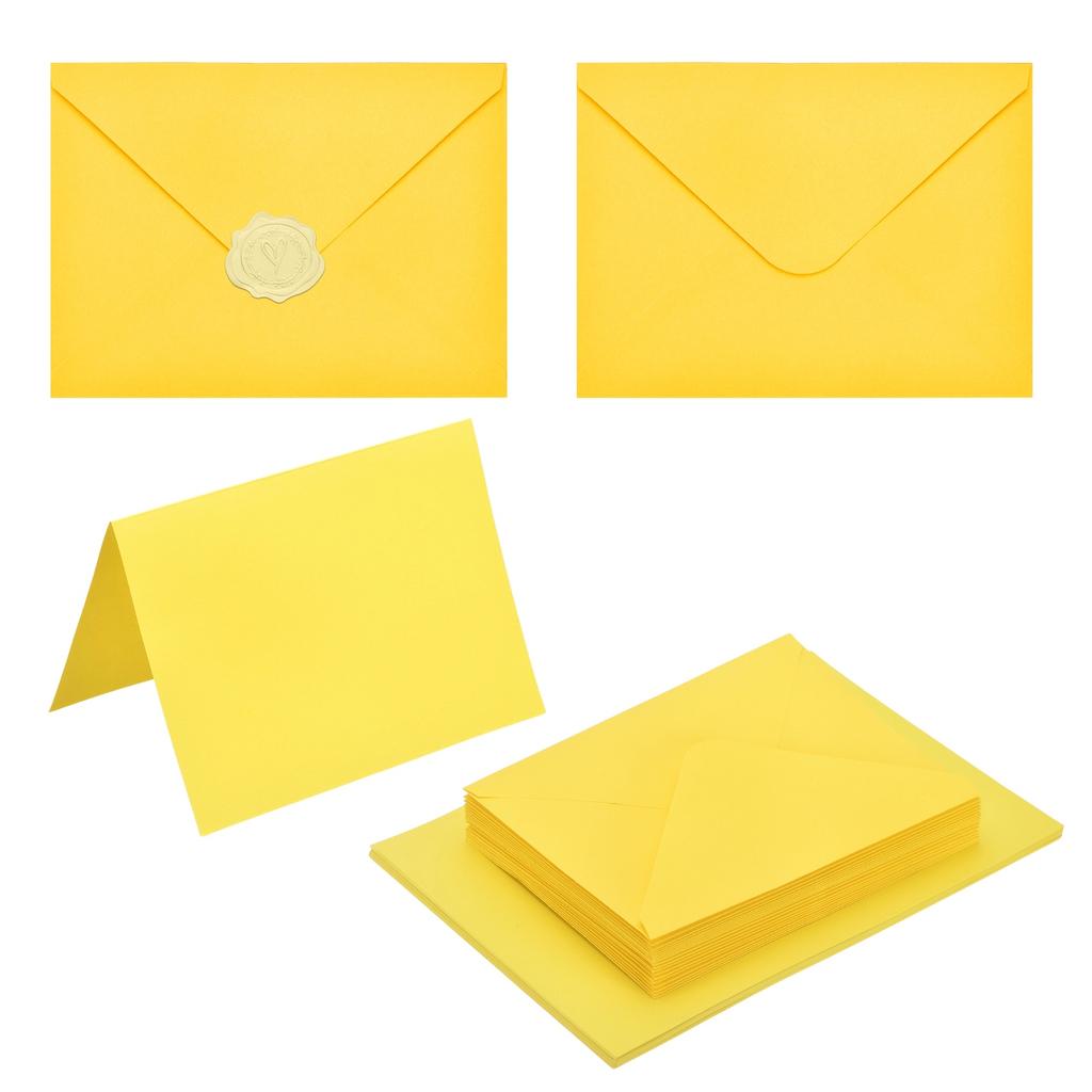 20Sets 4x6 Blank Cards and Envelopes V Flap A6 Envelopes with Cardstock & Gold Stickers for Greeting Cards Wedding Invitations