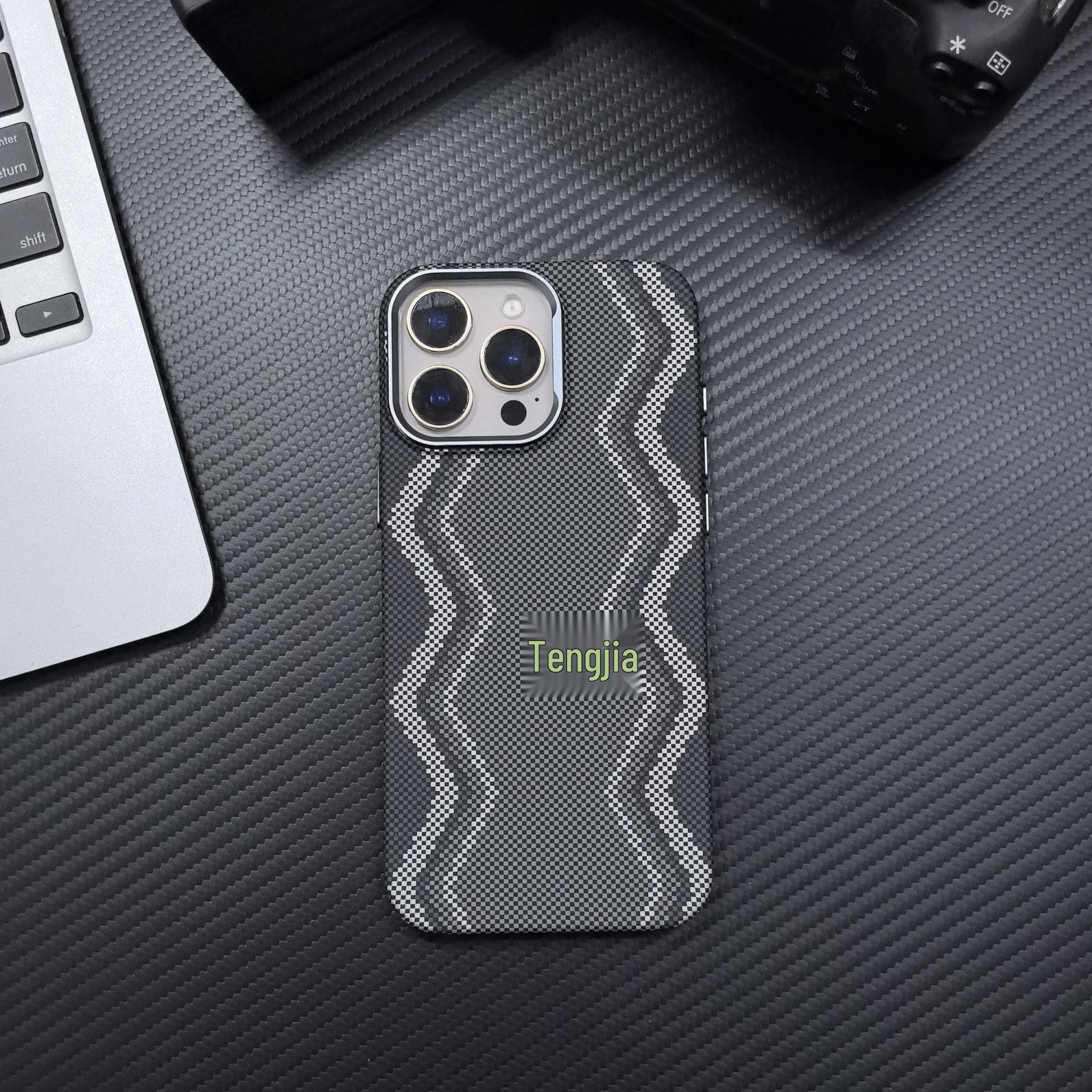

Магнитный чехол для iPhone 17, текстура кевлара, ультратонкий, противоударный защитный чехол для Apple 16 Pro Max 15