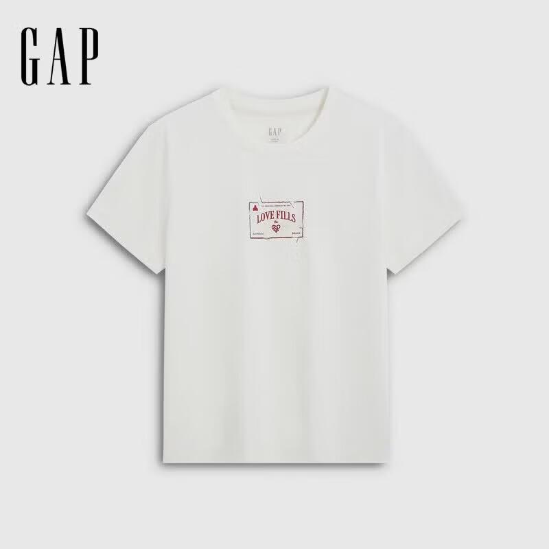 GAP Women's Heart Logo Print Short Sleeve T-Shirt