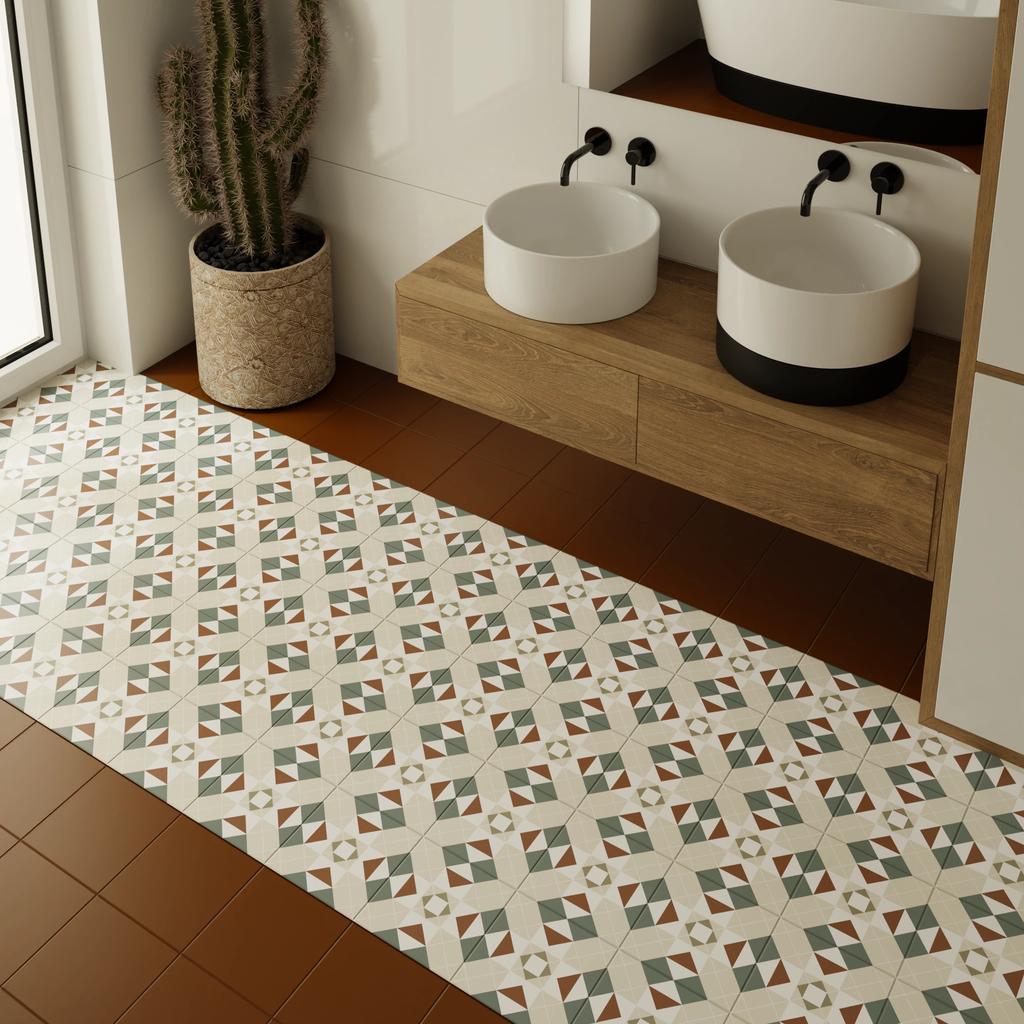 Decorative Porcelain Stoneware Tile Patchwork Victorian Ada 20X20 Cm Gat. AND