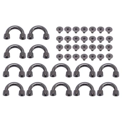 14 Sets D Ring Connector Buckle 11x9x3mm Silver Black Metal Arch Bridge Bag Connector Buckle with