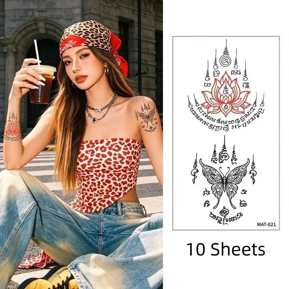 10 Sheets Instant Temporary Tattoo Water Transfer Decals Body Art Sticker Finger Hand Legs Arm