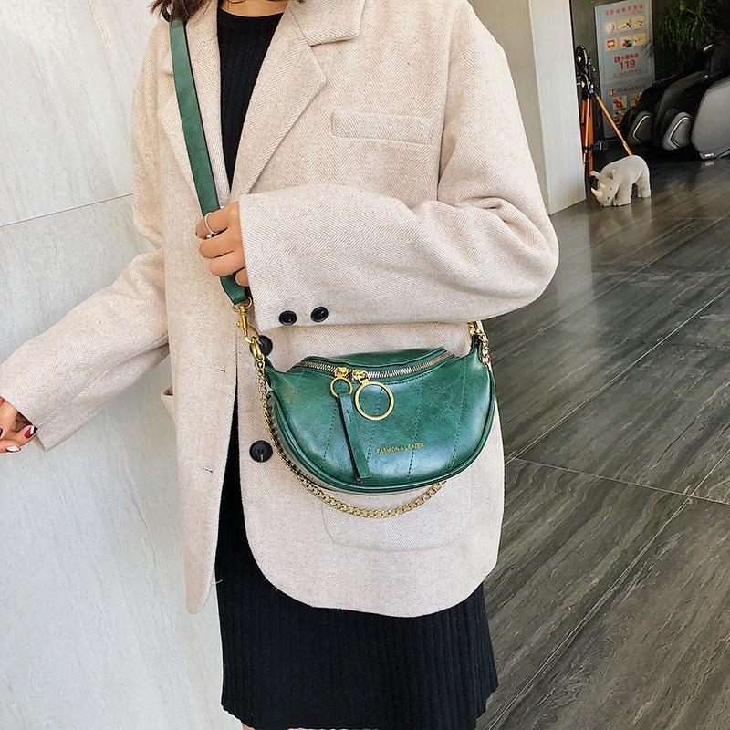 

Поясна сумка SCIONE. Жіноча сумка. Модна сумка на ланцюжку 23cm*8cm*14cm зелений