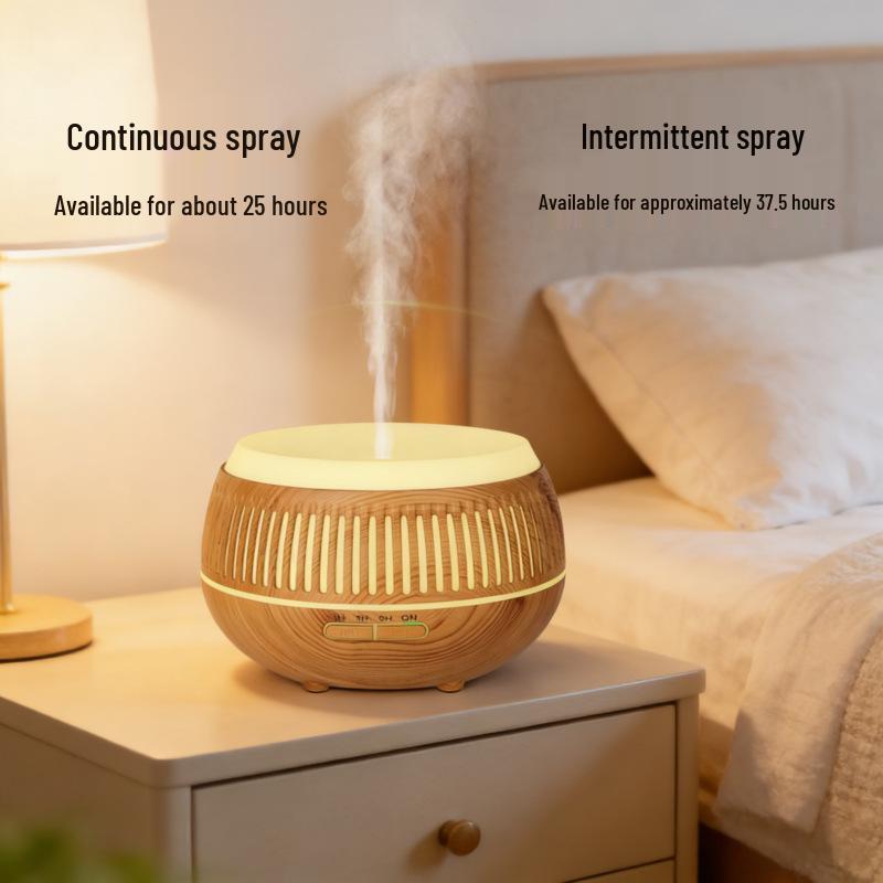 Wood Grain Aroma Diffuser with Smart Timer, Seven-Color Light, and Silent Humidifier for Large Spaces