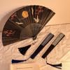 Portable Cheongsam Dance Folding Fan with Tassels: Traditional Summer Bamboo Fan