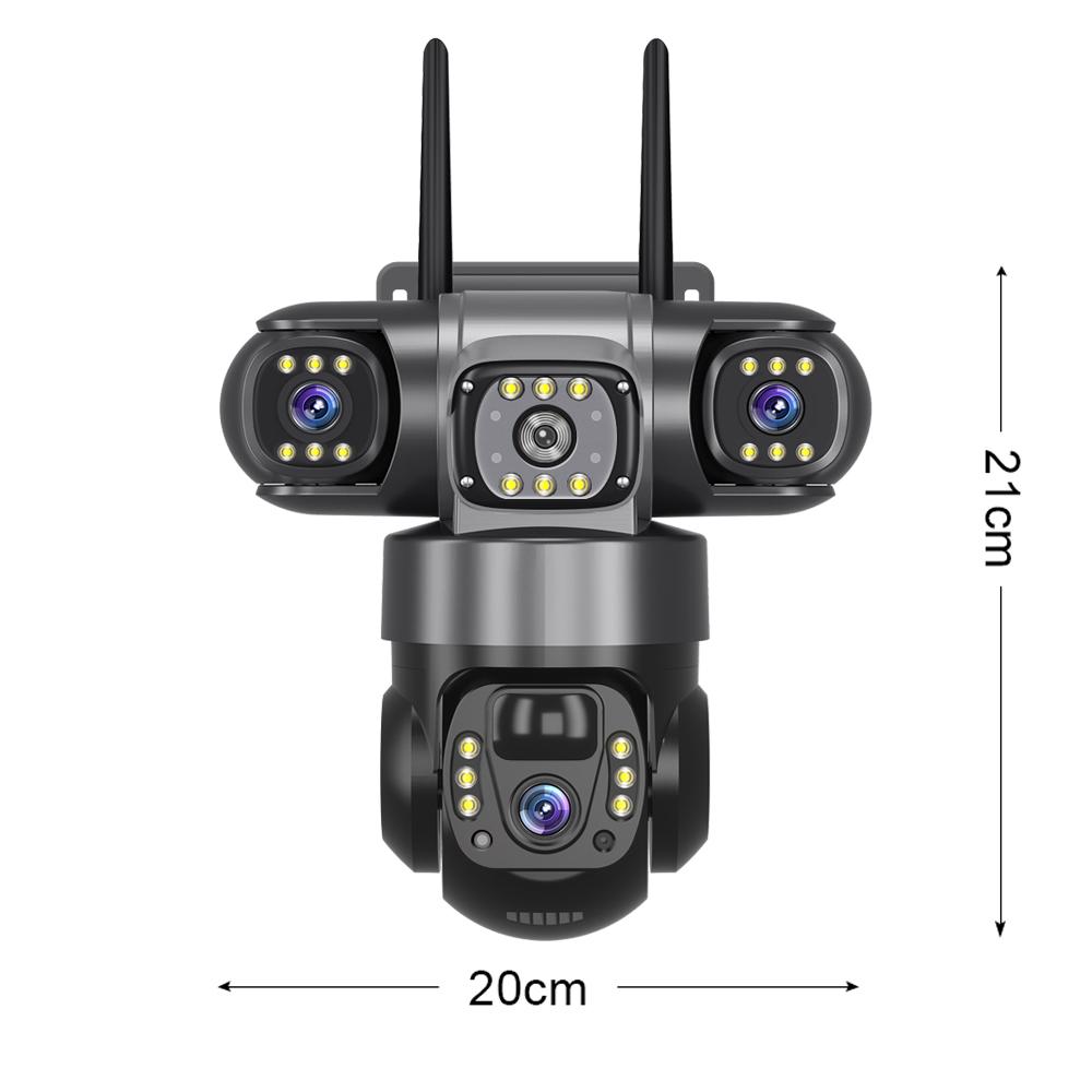 4G/WIFI Solar Camera 3 Lens 3 Screens Outdoor CCTV Waterproof Night Vision Two-Way Intercom Mobile Tracking IP Camera