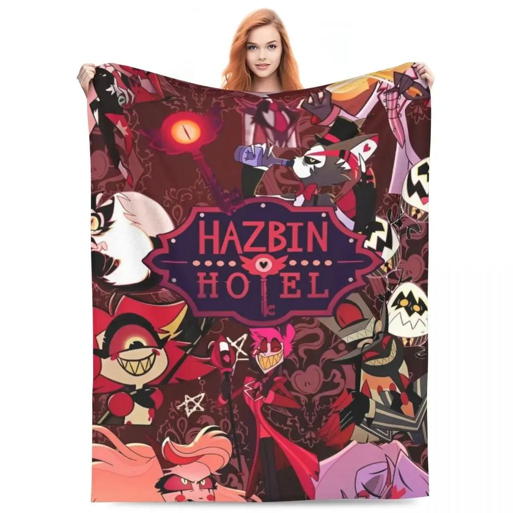 VOX HHazbin Hotel Alastor Game Warm Soft Blanket Travel Office Plush Bedding Throws Fluffy Couch Bed Flannel Bedspread