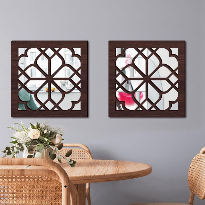 Farmhouse Style Wooden Wall Acrylic Mirror Wall Sticker Wall Decoration