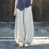 Literary Retro Cotton and Linen Pants Spring and Autumn Cotton Carrot Pants Elastic Waist Zen Harem Pants Women