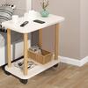 End Table Rectangle Side Table Wood Night Stand with 2-Tier Storage Shelf Living Room Small Coffee Table Wood Finish Bedside Table