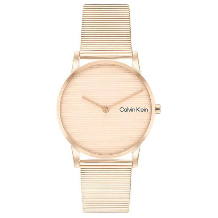 Calvin Klein Quartz Watch 30Mm Rose Gold Dial 30M Water Resistant Women watches 25100036 Rose Gold Watch Dial