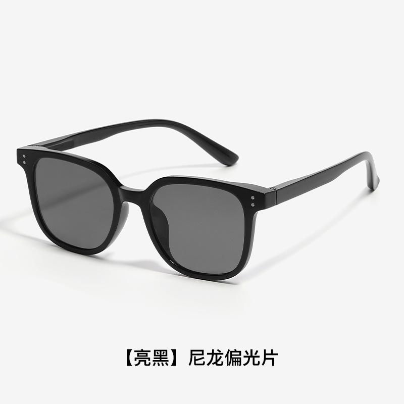 Nylon polarized sunglasses direct supply, UV protection, all styles, square frame sunglasses 1213-【Bright Black】Ny