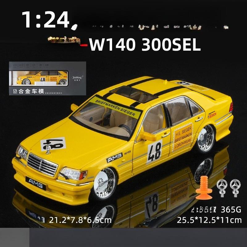 Simülasyon 1:24 Mercedes Benz S W140 320SEL Modifiye Versiyon Alaşım Yarış Arabası Diecast Model Koleksiyon Dekoratif Hediye Erkek Çocuklar