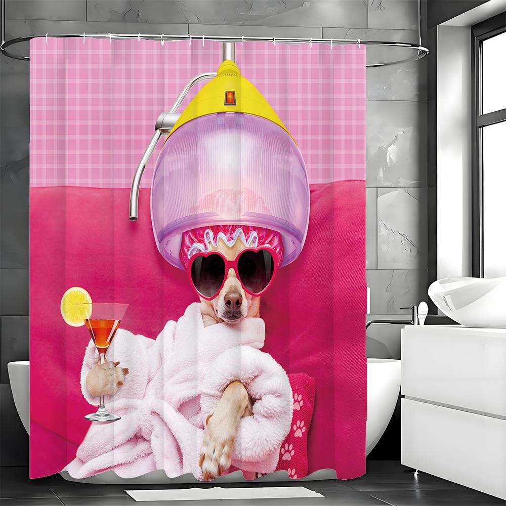 Chihuahua Do Hair Fun Shower Curtain, Bathroom Decorative Shower Curtain, Waterproof Shower Curtain with Hooks