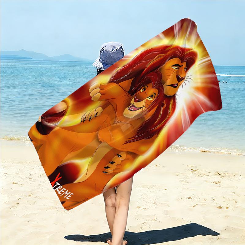1Pc Lion Adventure Beach Towel Microfiber Beach Towel Thin Absorbent For Beach Swimming Yoga Bath Sports 0917270