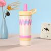 Portable 600ml Stainless Steel Insulated Cup Dopamine Leak-Proof Thermos Water Bottle with Handle Vacuum Flask Daily Use