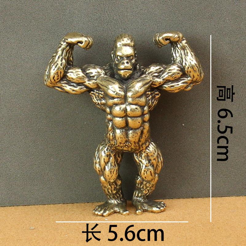 

Латунная Мускулистая Горилла Орнамент Винтажный Старый Чистая Медь Бодибилдинг Мышцы Кинг-Конг Орангутан Животное Настольный Орнамент