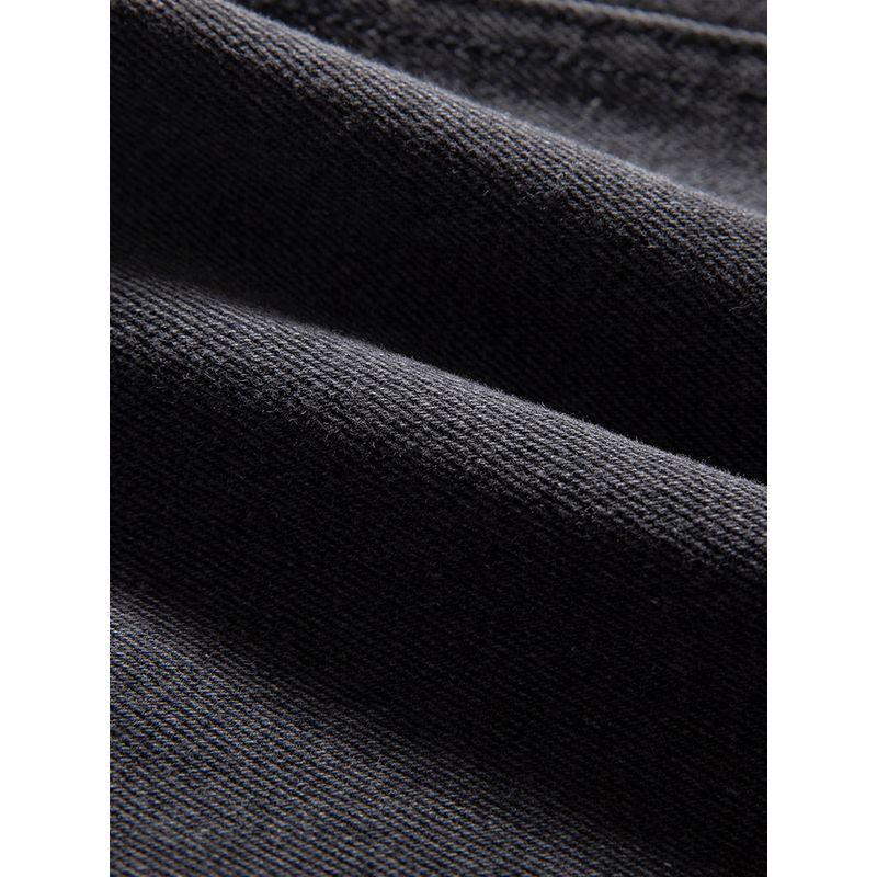 Straight-Leg Jeans for Men, American Style, Ash Black, Washed, Cotton, Trendy Brand, Loose Fit, Casual, Versatile Long Pants
