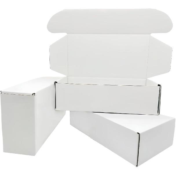 6x4x3 inch Small White Mailers Boxes Recyclable Corrugated Gift Box for Packaging Shipping Set of 10