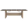 VidaXL Garden Table Glass Top Woven Resin Tempered Glass 319557