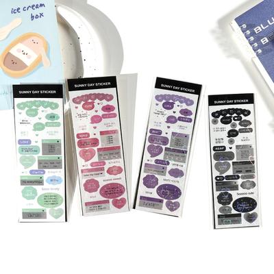 Korean Dialog Stickers Ins Computer Frame Card Stickers Handbook Small Card DIY Decoration Material