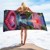 1PC  Aesthetic Ocean Heart Waterfall Beach Towel, Large Quick Dry Towel for Vacation