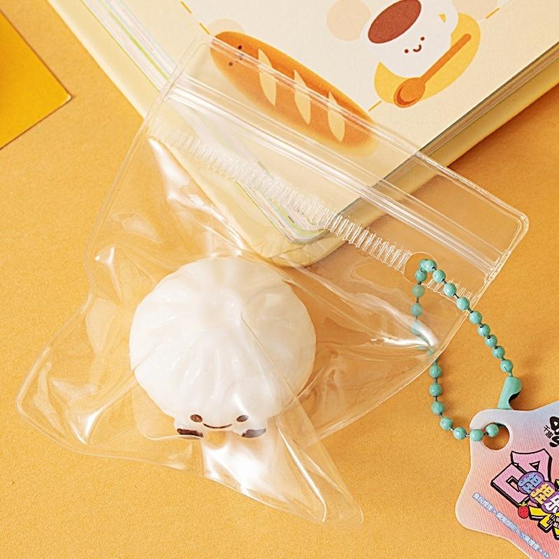 5Pcs Bread Dumping Food Stress Relief Squeeze Toys Mini Mochi  Toys Sensory Pinch Fun Party Favor Gift Keychain Pendant