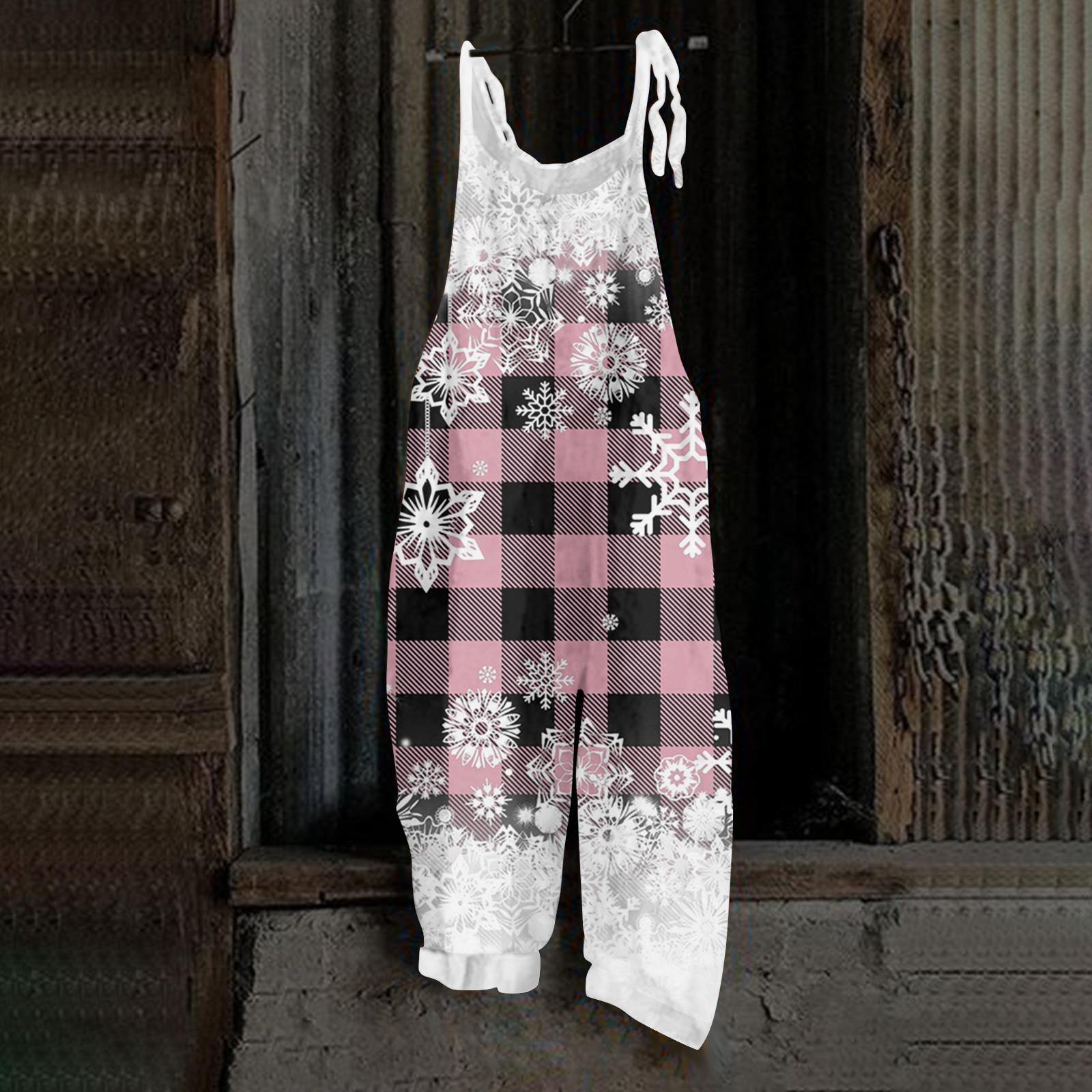 

Женский комбинезон с принтом Хэллоуина, повседневный свободный винтажный комбинезон из хлопка и льна M