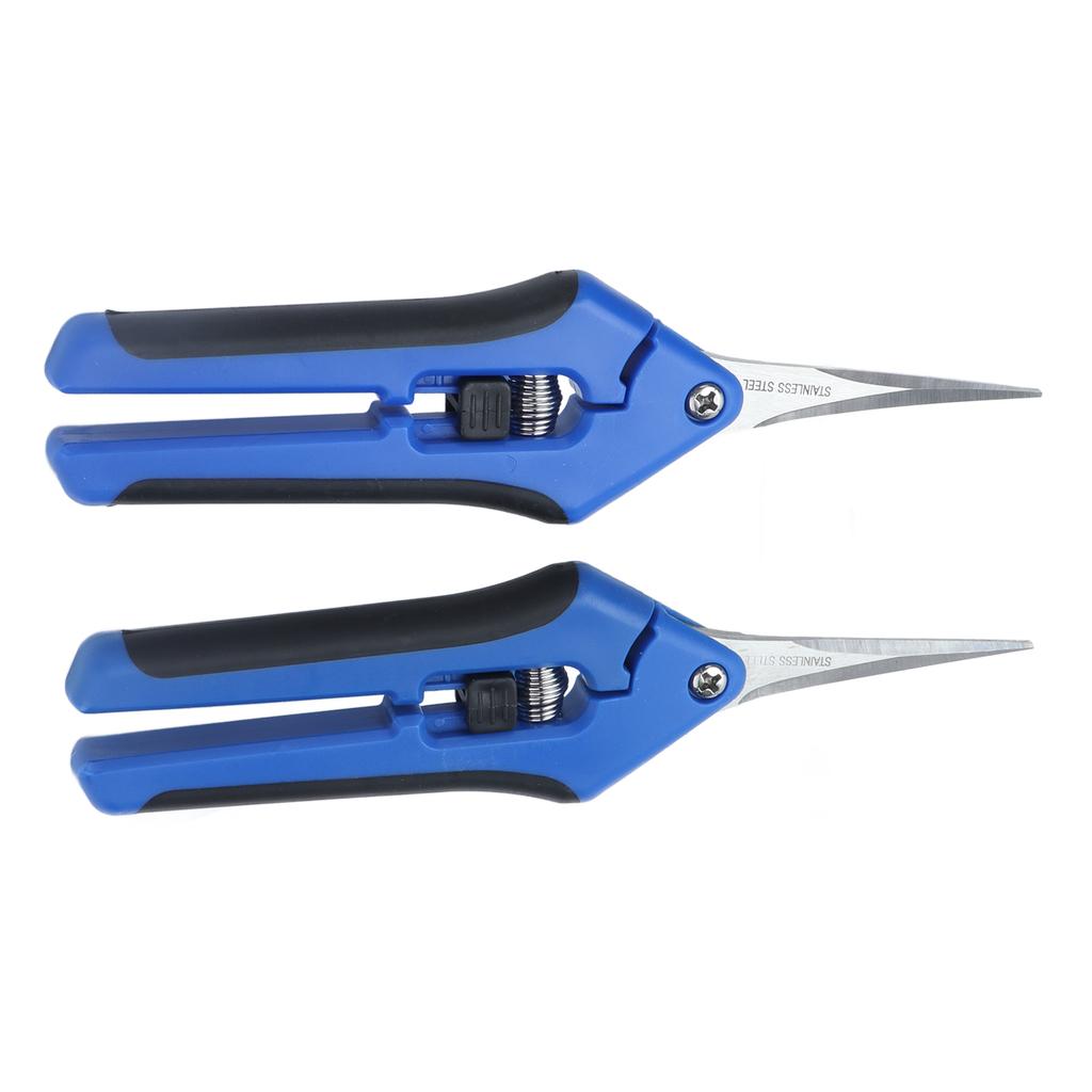 2 Pcs Pruning Shears Gardening Hand Pruner with Straight Curve Stainless Steel Blades for Plants