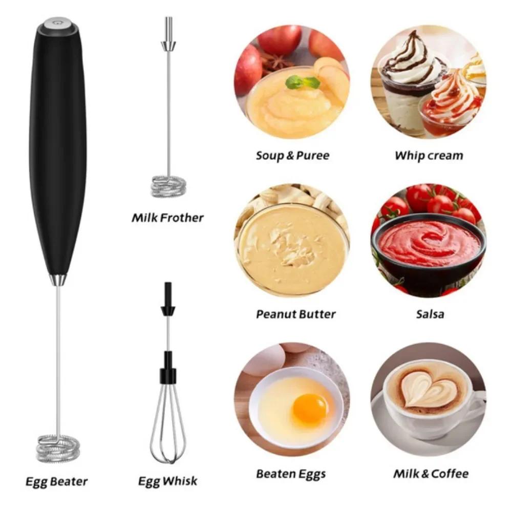 Powerful Electric Milk Whisk, Handheld Mini Whisk for Coffee, Cappuccino, Latte, Kitchen & Household Tools