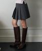 Artid Tab Point Wool Pleated Skirt_Grey