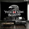 Beşiktaş Jimnastik Kulübü Özel İsimli Duvar Kilim Estetik Duvar Askısı Baskılı Kumaş Battaniye Yatak Odası Oturma Odası Ev Dekorasyonu İçin Dekoratif Kilimler