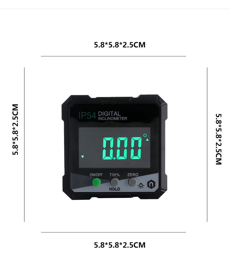 High-Precision Digital Inclinometer with Magnetic Angle Meter and Spirit Level