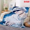 Bad Bunny 2D Print Flannel Blanket, Singer Concert Themed Throw Blanket, Cozy Sofa Nap Blanket for Fans