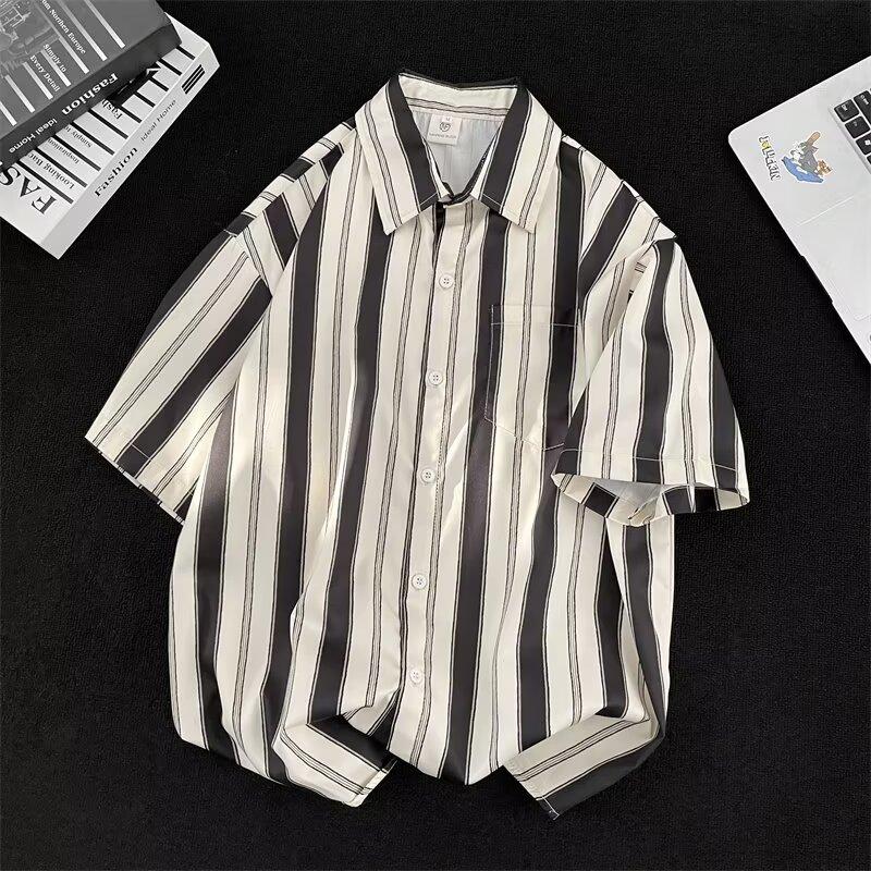 

Мужская рубашка с короткими рукавами, дизайнерская, нишевая, летняя, трендовая, универсальная, красивая, повседневная 2XL