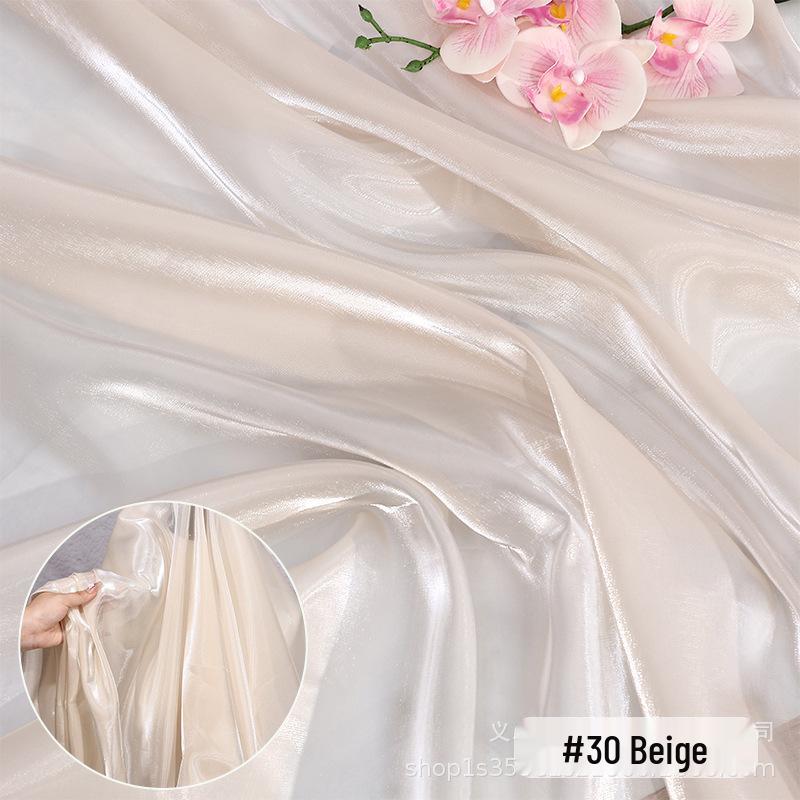 Křišťálová saténová organzová látka na Hanfu, svatební a večerní šaty, dětské oblečení