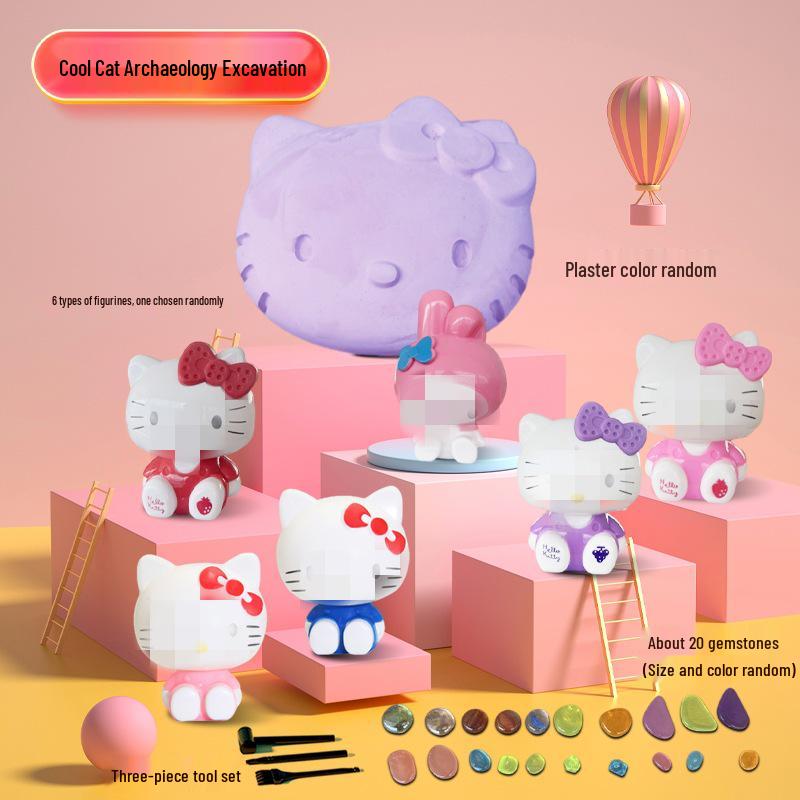Kids  Archaeology Adventure: Cool Cat Treasure Hunt Gem Toy - Luminous Gems for Boys & Girls