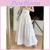 Cotton Blended Floral Midi Skirt With High Waist For Spring Summer Fashion Collection