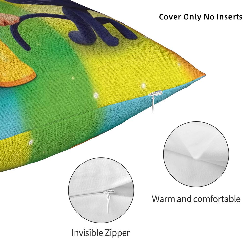 True Rainbows Kingdoms Cartoon Square Pillow Cases Cushion Cover Awesome Zipper Decorative Pillowcase for Sofa 40*40cm
