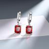 Romantic Fashion Zircon Square Earrings In Blue - European & American Style
