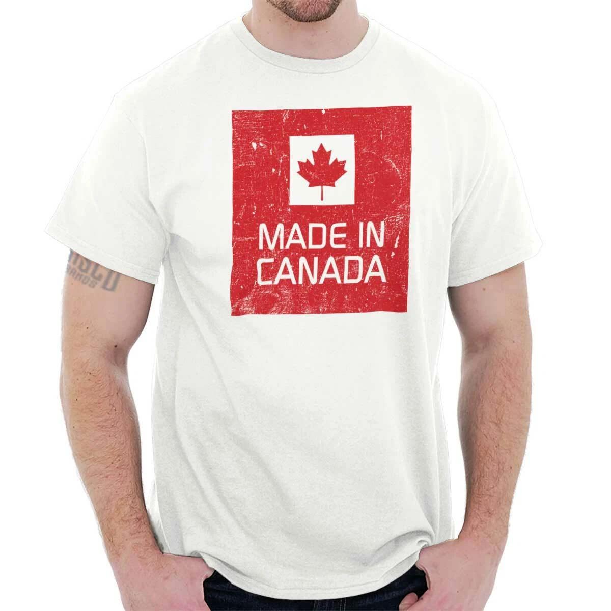 Made In Canada Patriotic Canadian Leaf Flag Adult Short Sleeve Crewneck Tee XXL