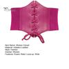 Women Corset Elastic Waistband Lace-up Wide Belt Solid Color Imitation Leather Outfits Dresses Tops Waist Cincher