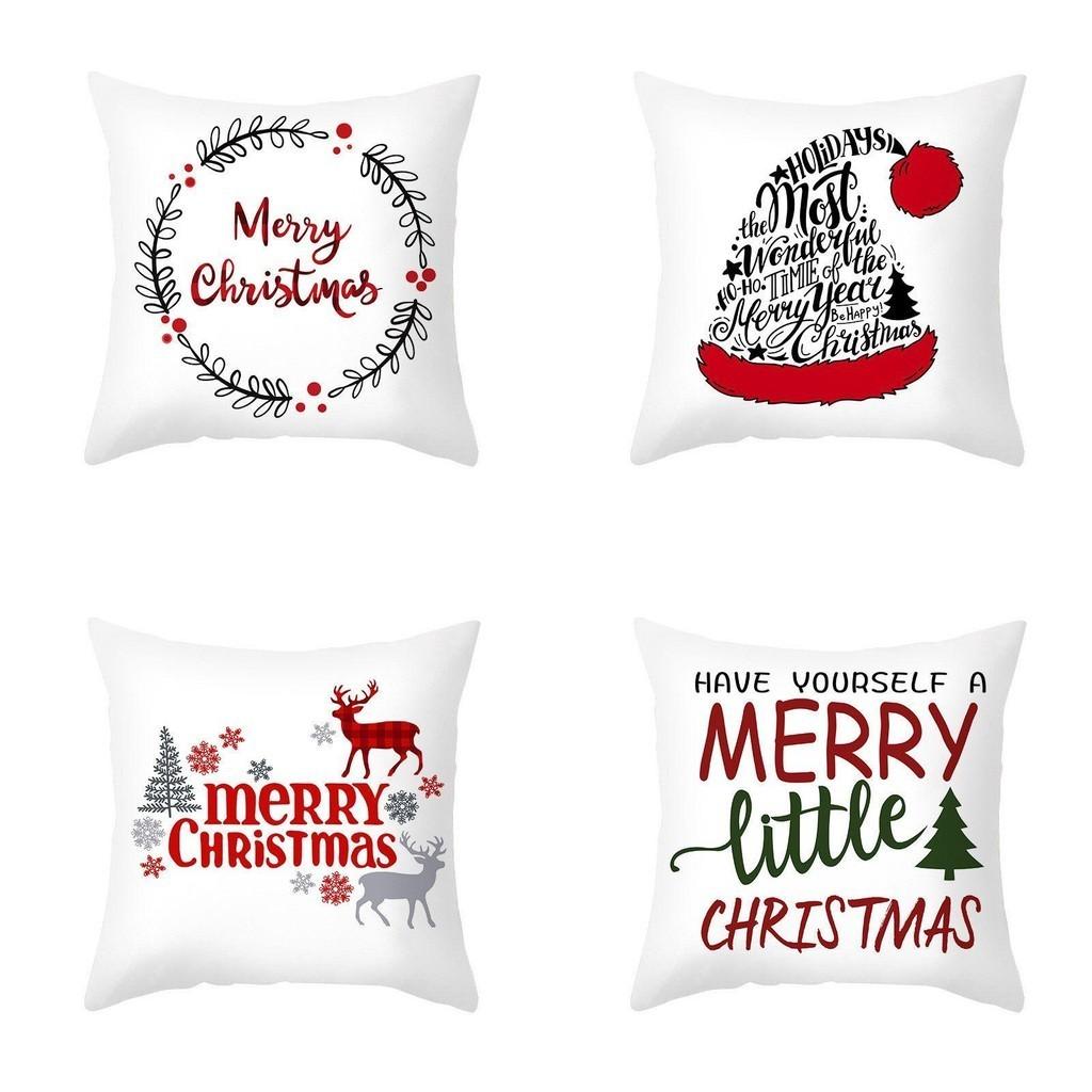 Cheerful Christmas Themed Pillow Case Cushion Cover For Joyful Holiday Decor